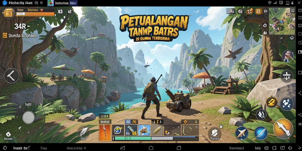 Screenshot gameplay Open World 34R yang menampilkan eksplorasi yang mendalam.