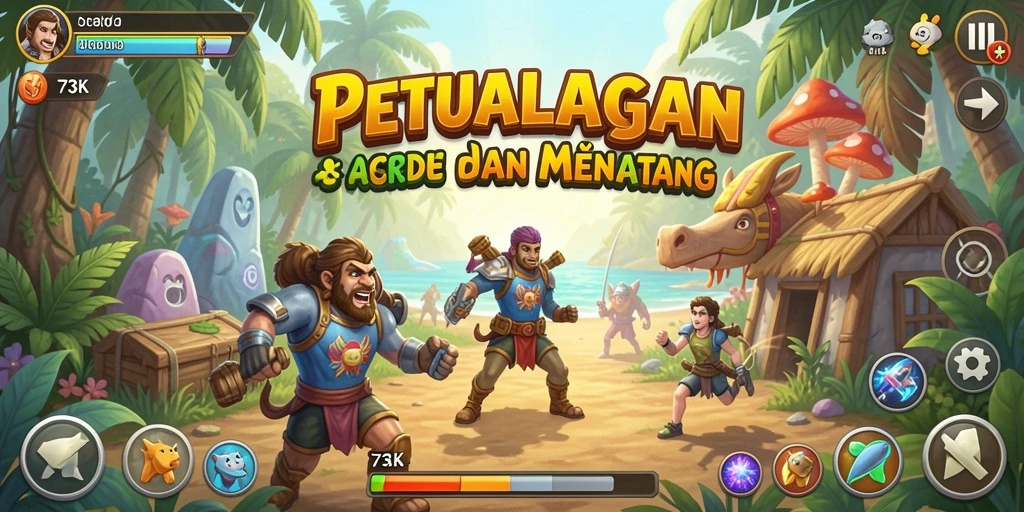 Gameplay 73K yang menegangkan dan penuh warna.