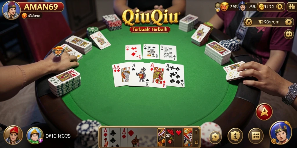 Tampilan seru gameplay QiuQiu di AMAN69.