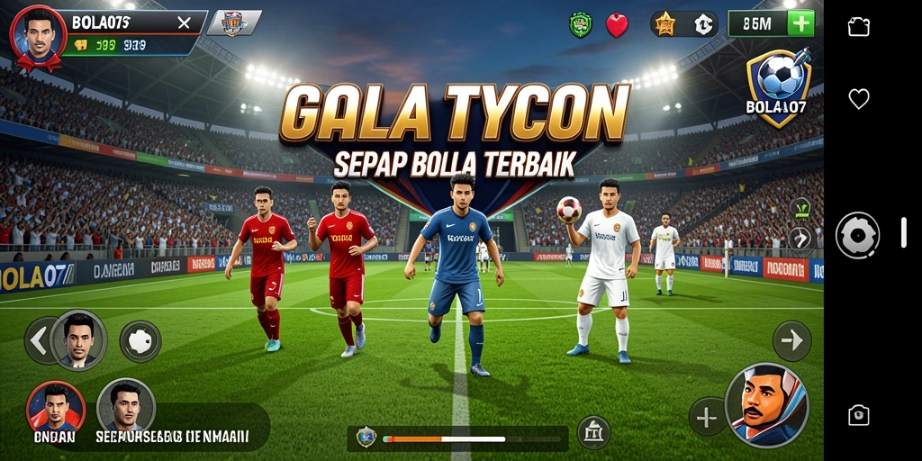 Tangkapan layar utama BOLA07 menampilkan aksi seru dalam mengelola tim sepak bola.