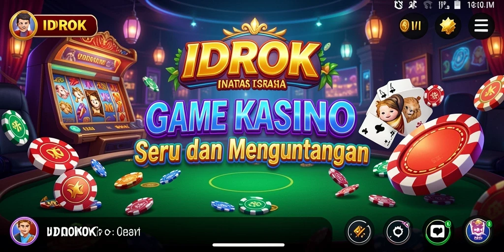 Tampilan gameplay menarik dari IDROK dengan elemen Kasino yang menggugah selera.