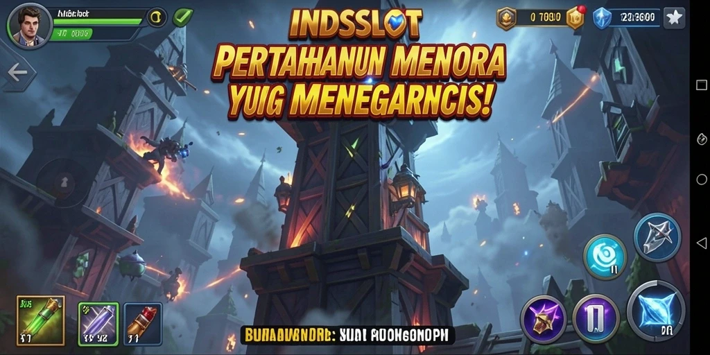 Gameplay menegangkan INDSLOT dengan pertahanan menara yang strategis.