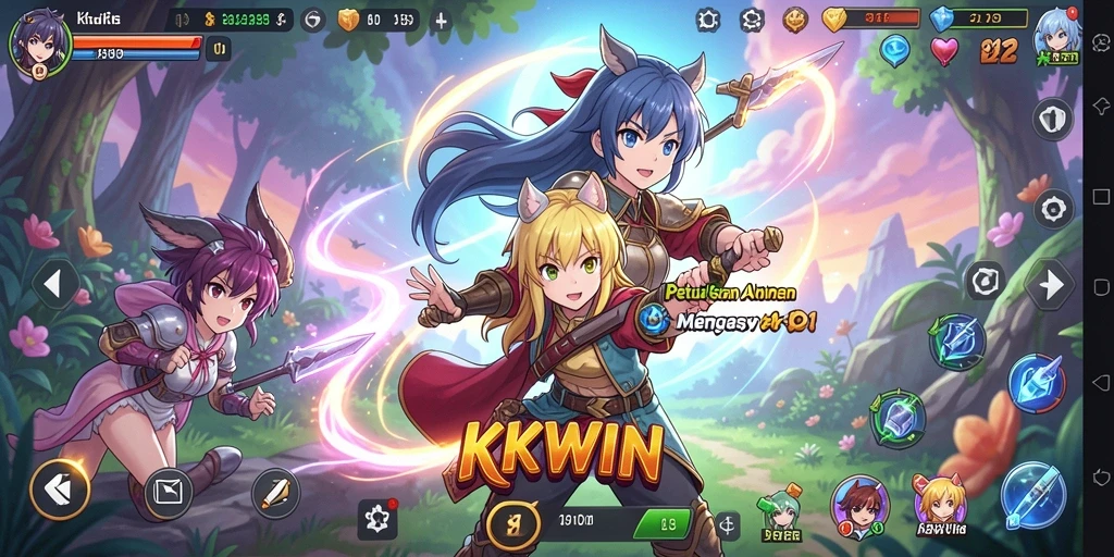Tampilan gameplay KKWIN dengan karakter Anime yang menawan.