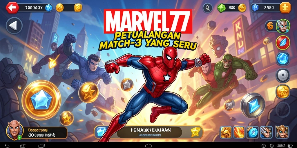 Tampilan gameplay match-3 yang seru dan penuh tantangan.