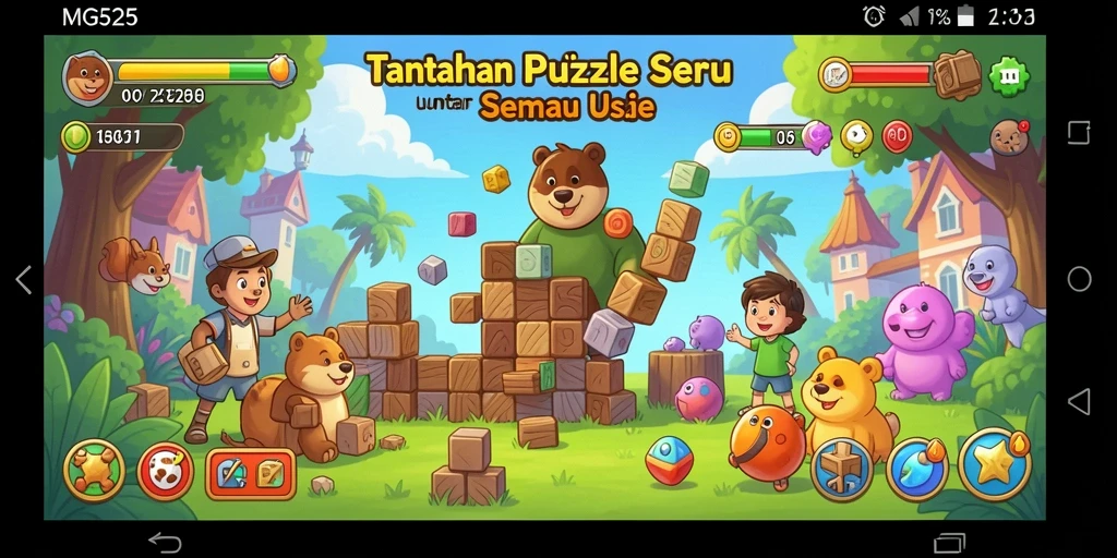 Tangkapan layar gameplay menarik dari MG525 yang menggambarkan tantangan Puzzle.