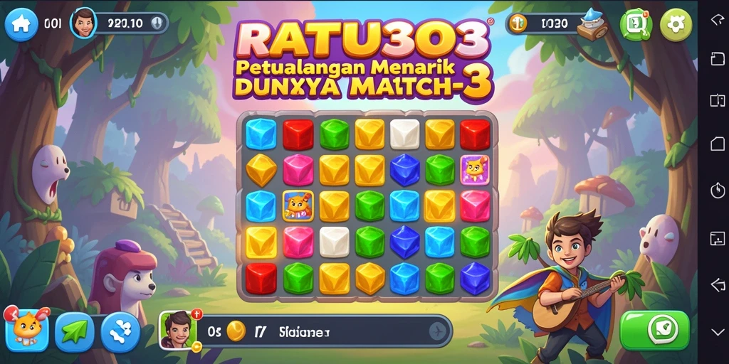 Tampilan gameplay menakjubkan dari RATU303 yang penuh warna.