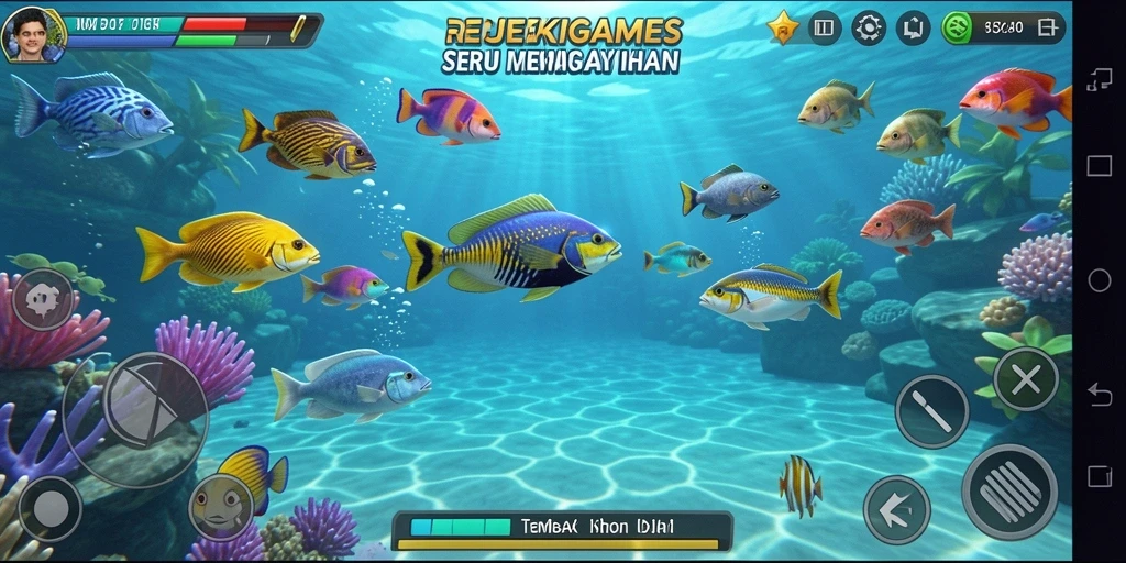Tampilan gameplay dinamis dan seru dalam REJEKIGAMES.