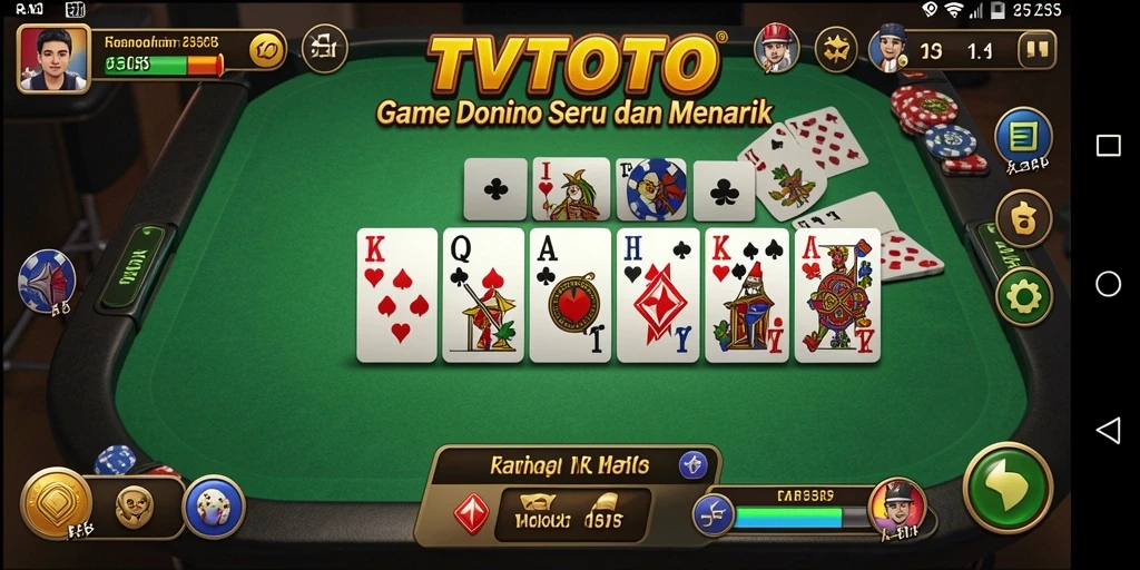 Screenshot TVTOTO yang menunjukkan keseruan bermain Domino.