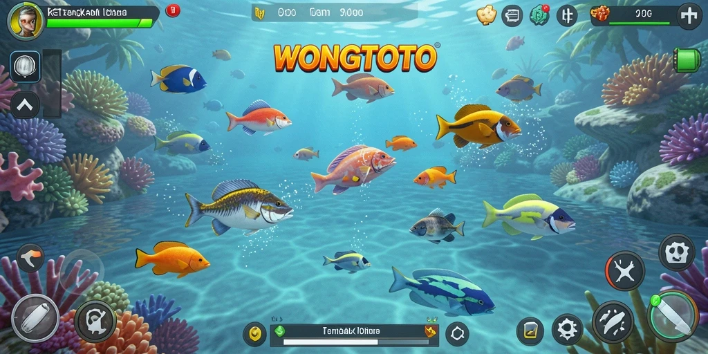 Tampilan gameplay seru WONGTOTO saat menangkap ikan.